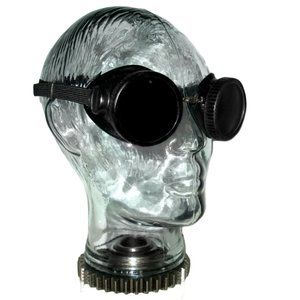 Antique Willson Black Welding Goggles Safety Glasses Vtg Old Mad Max Steampunk